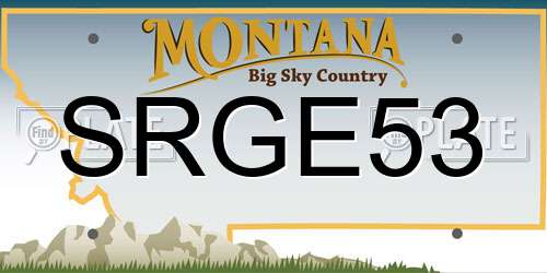 SRGE53 Montana License Plate