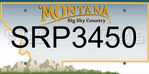 SRP3450 Montana License Plate