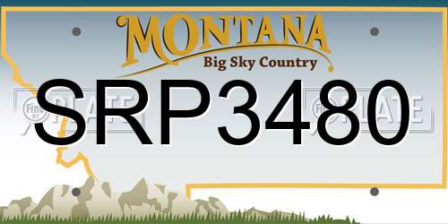 SRP3480 Montana License Plate