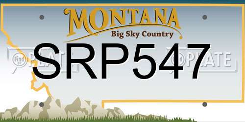 SRP547 Montana License Plate
