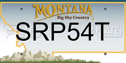 SRP54T Montana License Plate