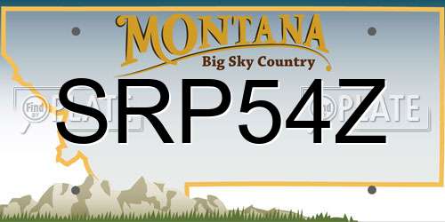 SRP54Z Montana License Plate