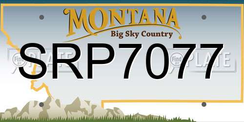 SRP7077 Montana License Plate