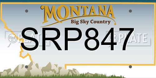 SRP847 Montana License Plate