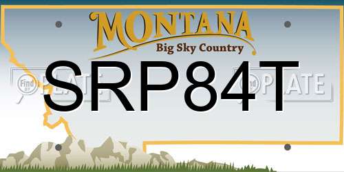 SRP84T Montana License Plate