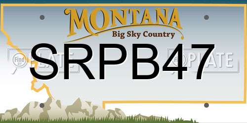 SRPB47 Montana License Plate