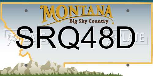 SRQ48D Montana License Plate