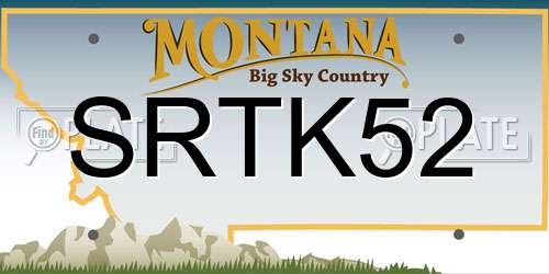 SRTK52 Montana License Plate