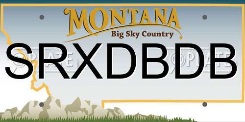 SRXDBDB Montana License Plate