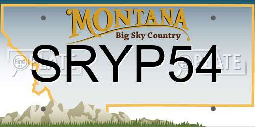 SRYP54 Montana License Plate