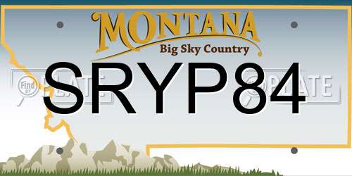 SRYP84 Montana License Plate