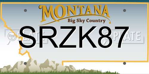 SRZK87 Montana License Plate