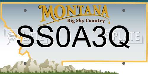 SS0A3Q Montana License Plate