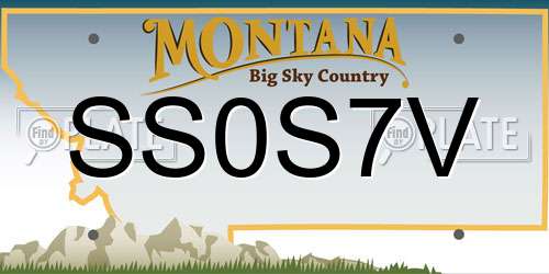 SS0S7V Montana License Plate