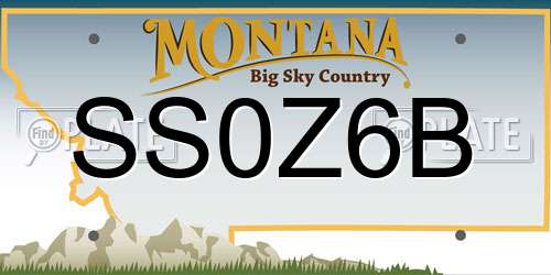 SS0Z6B Montana License Plate
