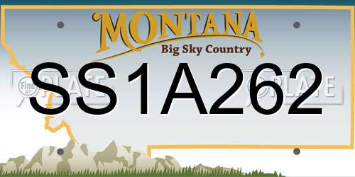 SS1A262 Montana License Plate