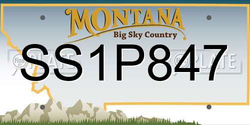 SS1P847 Montana License Plate
