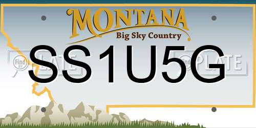 SS1U5G Montana License Plate