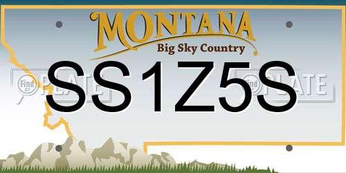 SS1Z5S Montana License Plate