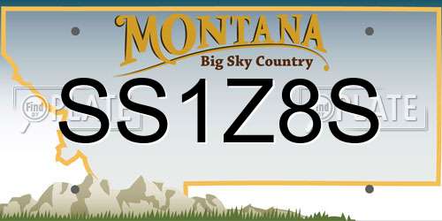 SS1Z8S Montana License Plate