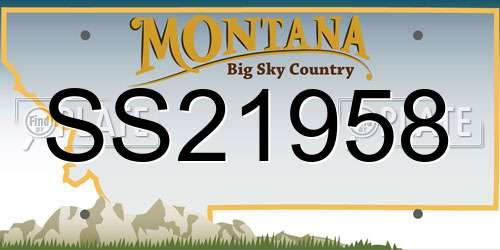SS21958 Montana License Plate