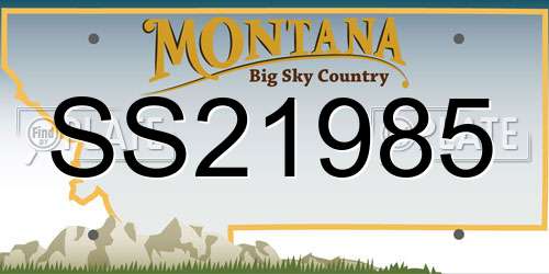 SS21985 Montana License Plate