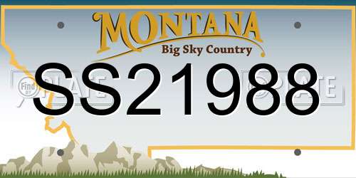 SS21988 Montana License Plate