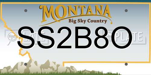 SS2B8O Montana License Plate
