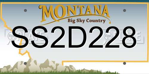 SS2D228 Montana License Plate