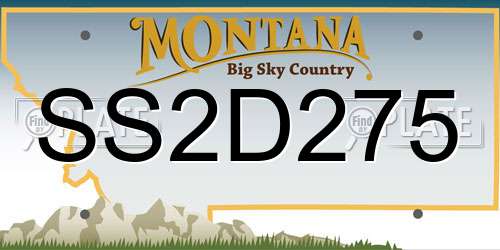 SS2D275 Montana License Plate