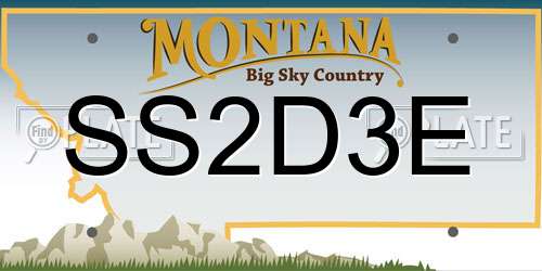 SS2D3E Montana License Plate