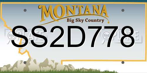 SS2D778 Montana License Plate