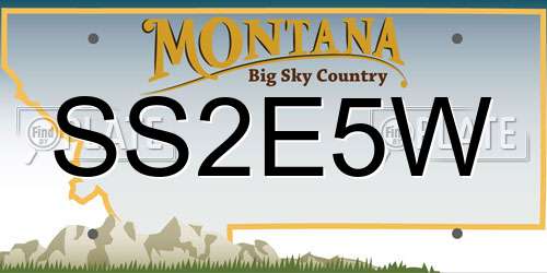 SS2E5W Montana License Plate