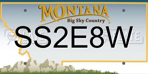 SS2E8W Montana License Plate