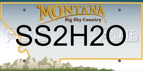 SS2H2O Montana License Plate
