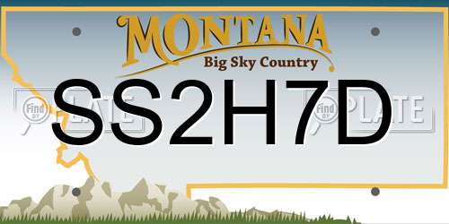 SS2H7D Montana License Plate