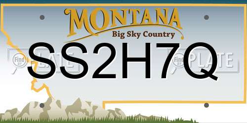 SS2H7Q Montana License Plate