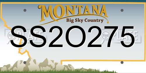 SS2O275 Montana License Plate