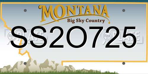 SS2O725 Montana License Plate