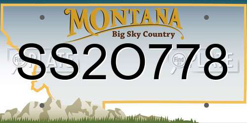 SS2O778 Montana License Plate