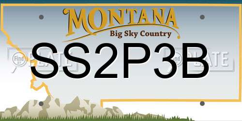 SS2P3B Montana License Plate