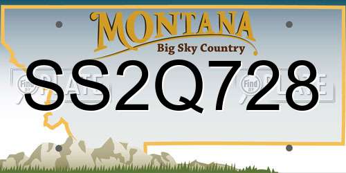 SS2Q728 Montana License Plate