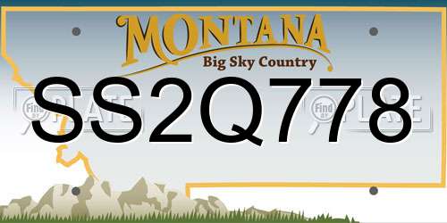 SS2Q778 Montana License Plate