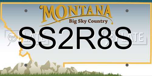 SS2R8S Montana License Plate