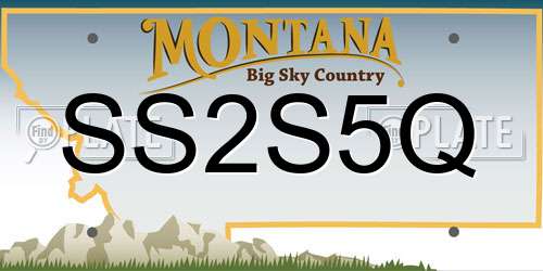 SS2S5Q Montana License Plate