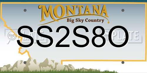 SS2S8O Montana License Plate