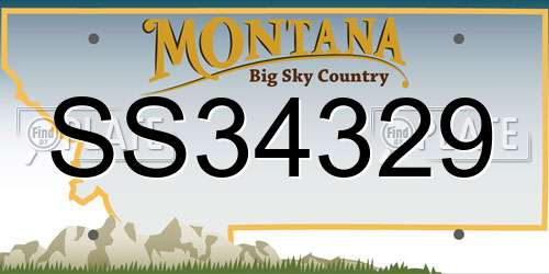 SS34329 Montana License Plate
