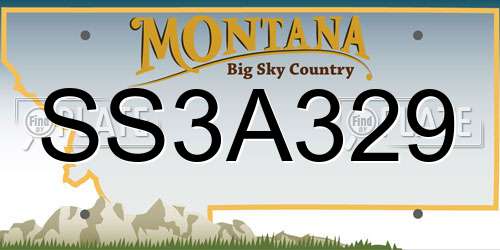 SS3A329 Montana License Plate