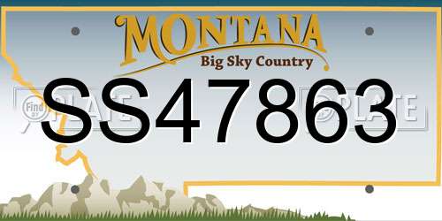 SS47863 Montana License Plate