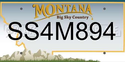 SS4M894 Montana License Plate